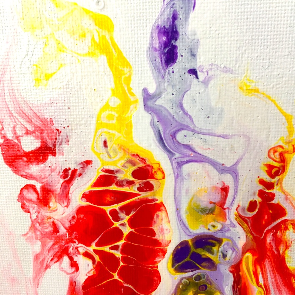 Original acrylic fluid art painting on a stretched canvas. Size 8”x10”